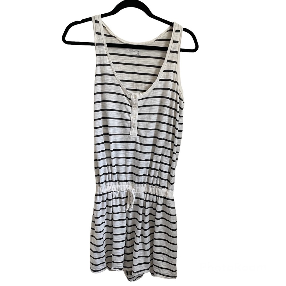 Gap Women’s Body Romper in Navy Stripes - XL